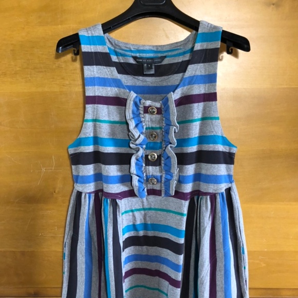 Marc By Marc Jacobs vintage Striped Fleece Ruffle Dress in size L - Picture 2 of 12